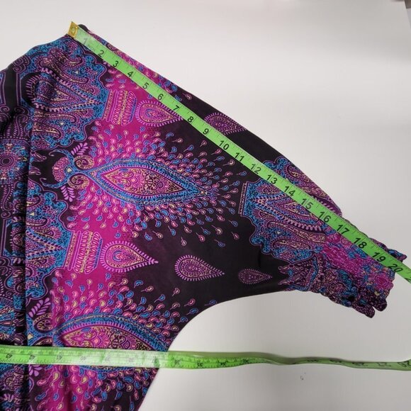 PURPLE Paisley Top Dolman Sleeve Blouse Top- One Size Fits Most - Picture 11 of 12